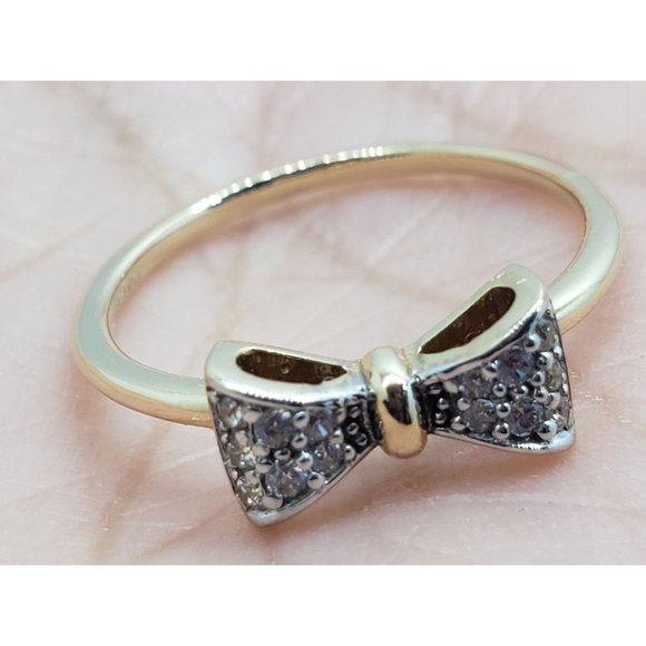 14KY REAL GOLD CZ Fancy Ring size 7 - Picture 9 of 12